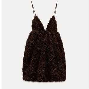 Zara Chocolate Ruffled Dress